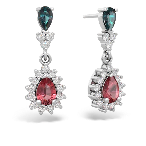 alexandrite-tourmaline dangle earrings