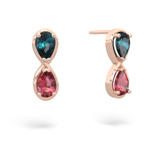 alexandrite-tourmaline infinity earrings