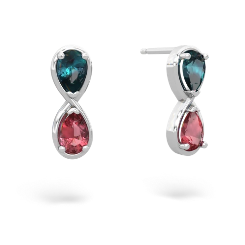 alexandrite-tourmaline infinity earrings