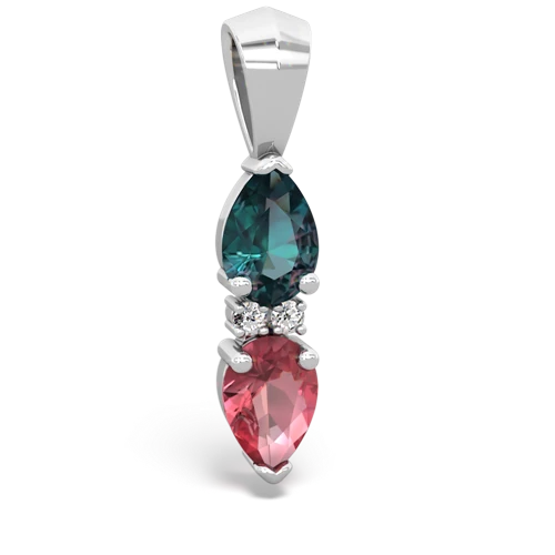alexandrite-tourmaline bowtie pendant