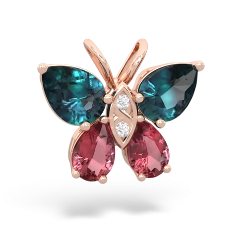 alexandrite-tourmaline butterfly pendant