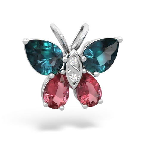 alexandrite-tourmaline butterfly pendant