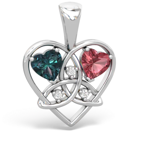 alexandrite-tourmaline celtic heart pendant