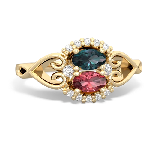 Lab Alexandrite Lab Created Alexandrite with Genuine Pink Tourmaline Love Nest ring Ring