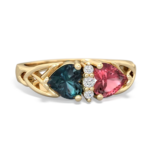 alexandrite-tourmaline celtic ring