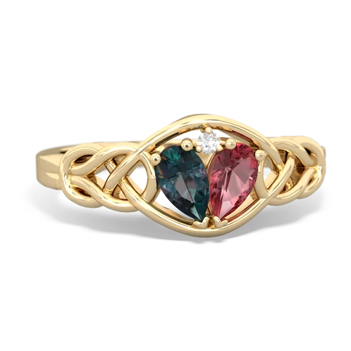 alexandrite-tourmaline celtic knot ring