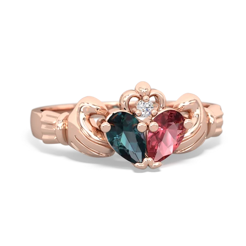 alexandrite-tourmaline claddagh ring