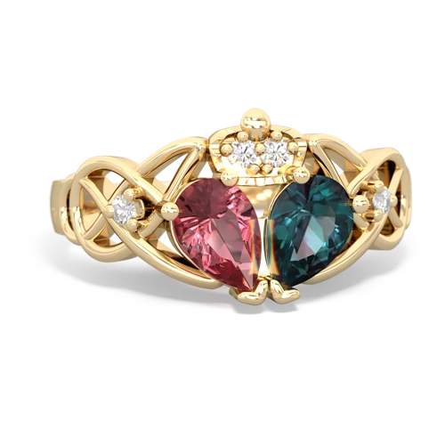 alexandrite-tourmaline claddagh ring