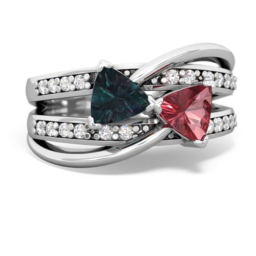 Lab Alexandrite Lab Created Alexandrite with Genuine Pink Tourmaline Bowtie ring Ring