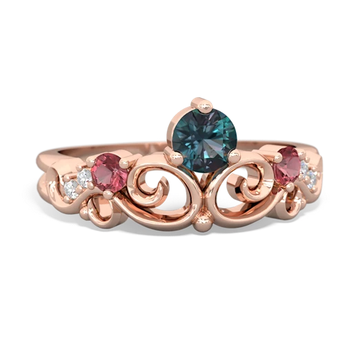 Lab Alexandrite Lab Created Alexandrite with Genuine Pink Tourmaline and Genuine White Topaz Crown Keepsake ring Ring
