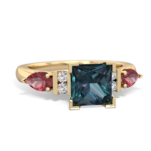 alexandrite-tourmaline engagement ring