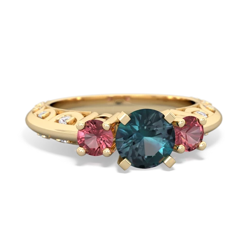 alexandrite-tourmaline engagement ring