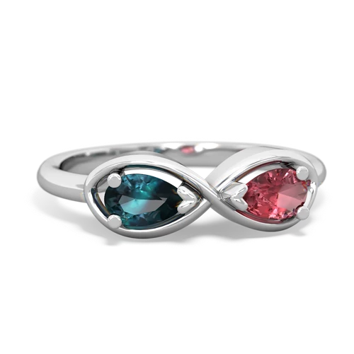 Lab Alexandrite Lab Created Alexandrite with Genuine Pink Tourmaline Infinity ring Ring
