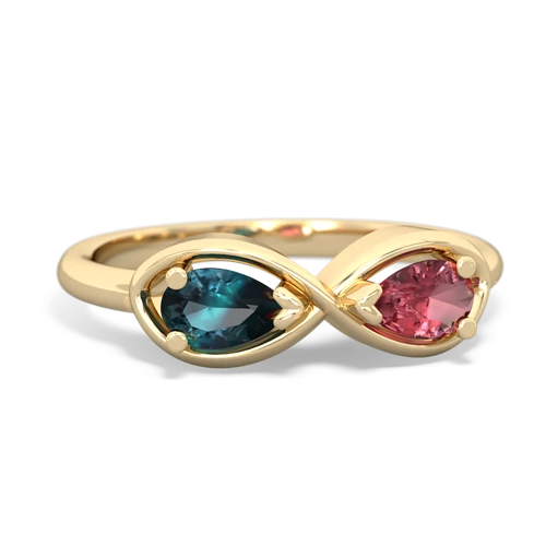 alexandrite-tourmaline infinity ring