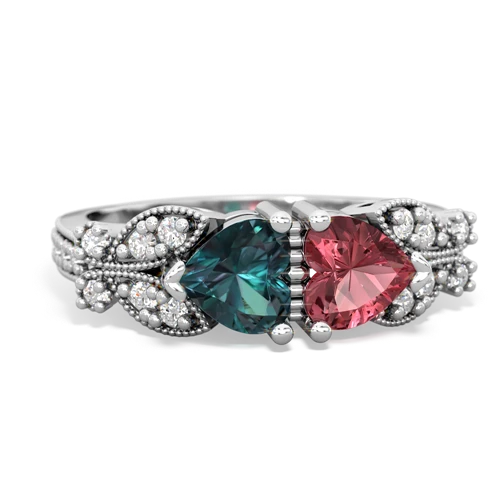 alexandrite-tourmaline keepsake butterfly ring