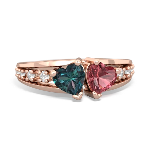 alexandrite-tourmaline modern ring