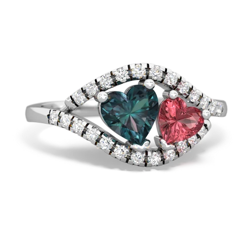 alexandrite-tourmaline mother child ring