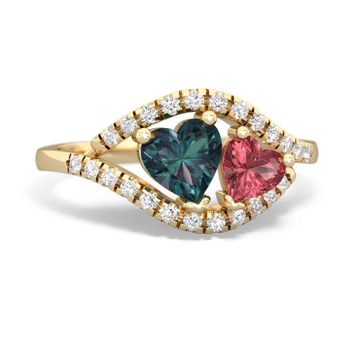 alexandrite-tourmaline mother child ring