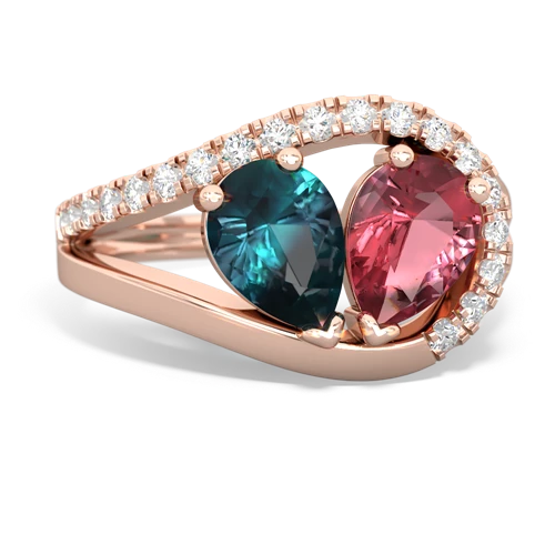 alexandrite-tourmaline pave heart ring