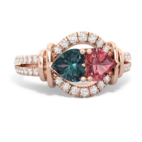 alexandrite-tourmaline pave keepsake ring