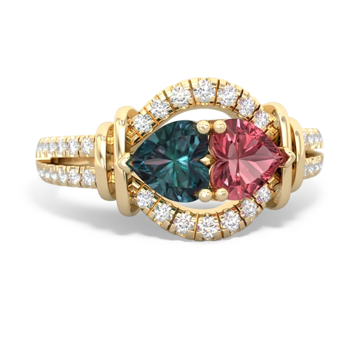 alexandrite-tourmaline pave keepsake ring