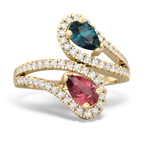 Lab Alexandrite Lab Created Alexandrite with Genuine Pink Tourmaline Diamond Dazzler ring Ring