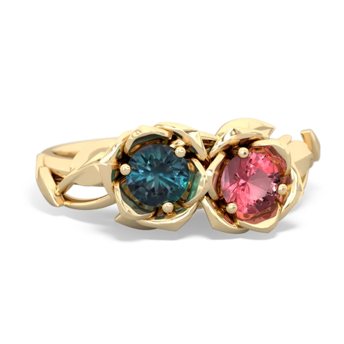 Lab Alexandrite Lab Created Alexandrite with Genuine Pink Tourmaline Rose Garden ring Ring