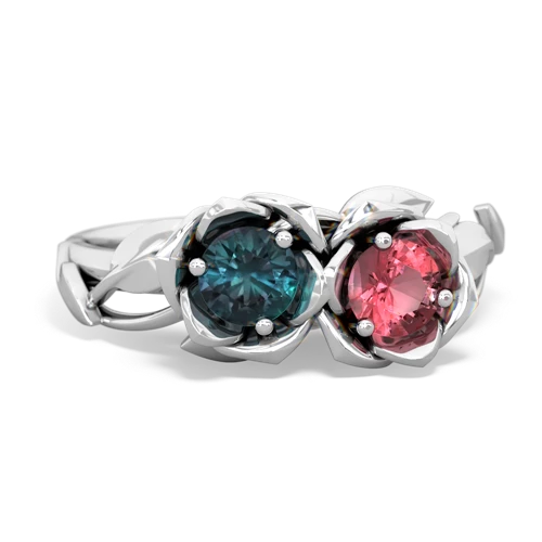 alexandrite-tourmaline roses ring