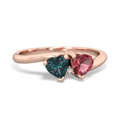 alexandrite-tourmaline sweethearts promise ring