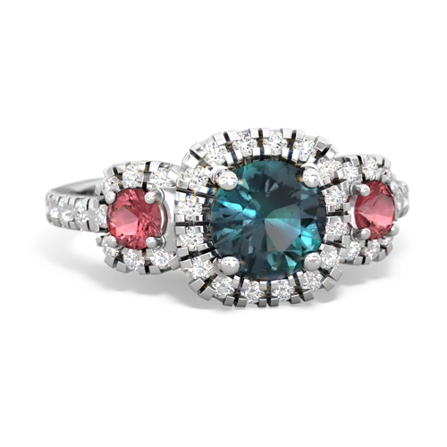 Lab Alexandrite Lab Created Alexandrite with Genuine Pink Tourmaline and  Regal Halo ring Ring