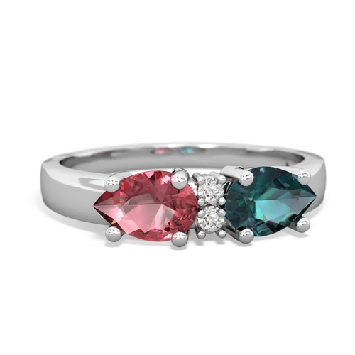 Lab Alexandrite Lab Created Alexandrite with Genuine Pink Tourmaline Pear Bowtie ring Ring