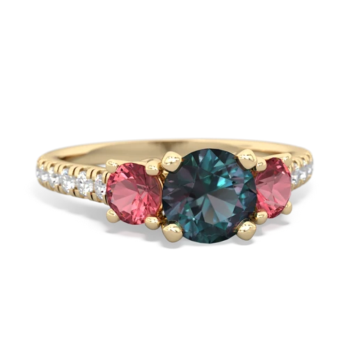 alexandrite-tourmaline trellis pave ring