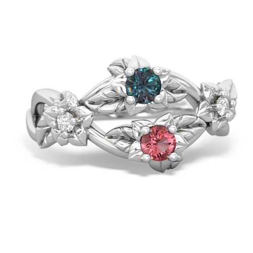 Lab Alexandrite Lab Created Alexandrite with Genuine Pink Tourmaline Sparkling Bouquet ring Ring