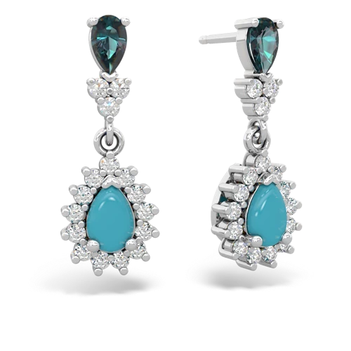 alexandrite-turquoise dangle earrings
