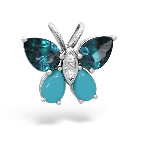 alexandrite-turquoise butterfly pendant