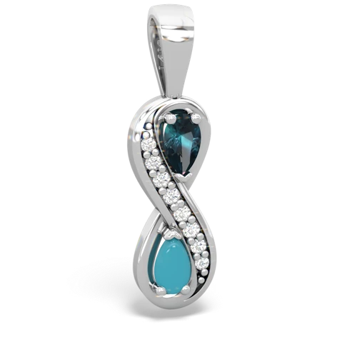 alexandrite-turquoise keepsake infinity pendant