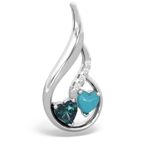 alexandrite-turquoise keepsake swirl pendant