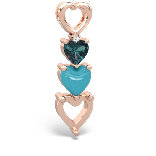 alexandrite-turquoise three stone pendant