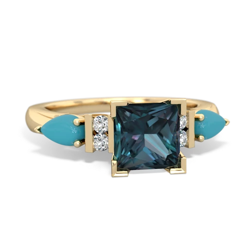 alexandrite-turquoise engagement ring