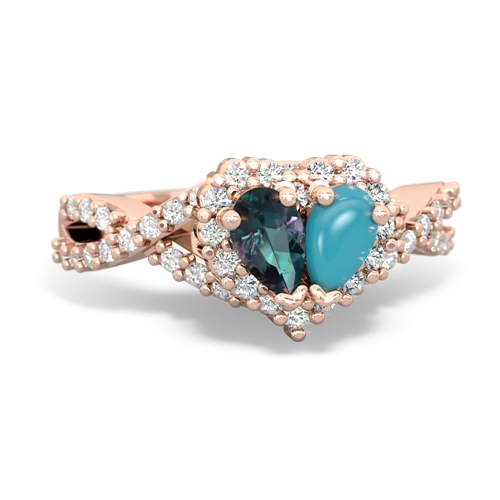 alexandrite-turquoise engagement ring