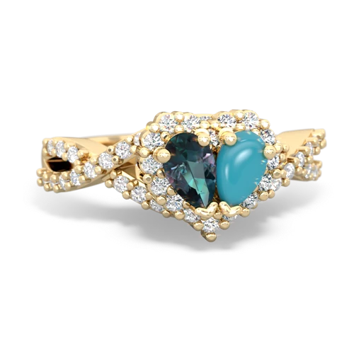 alexandrite-turquoise engagement ring