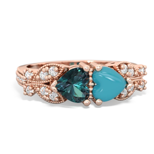 alexandrite-turquoise keepsake butterfly ring
