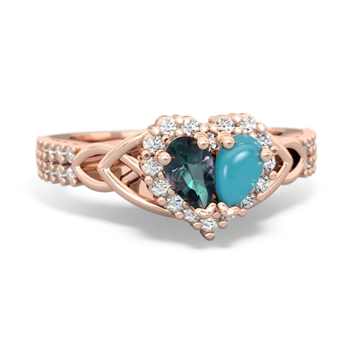 alexandrite-turquoise keepsake engagement ring