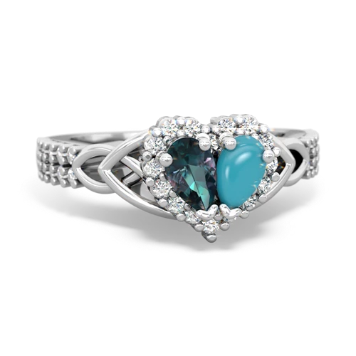 alexandrite-turquoise keepsake engagement ring
