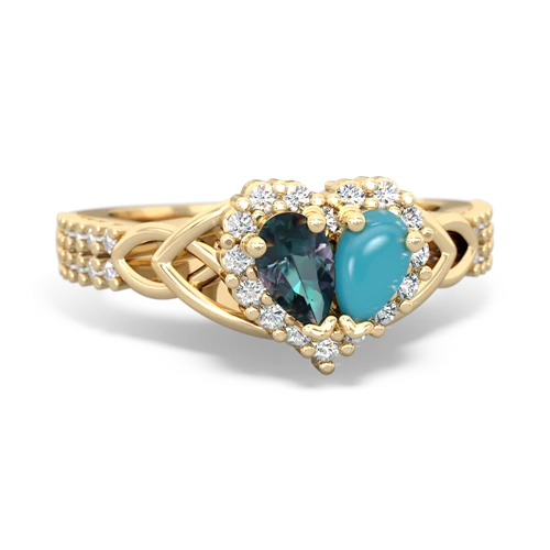 alexandrite-turquoise keepsake engagement ring