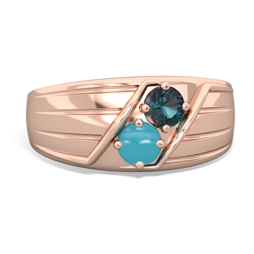 alexandrite-turquoise mens ring