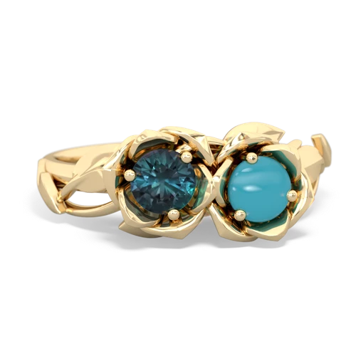 alexandrite-turquoise roses ring