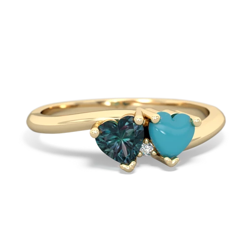 alexandrite-turquoise sweethearts promise ring