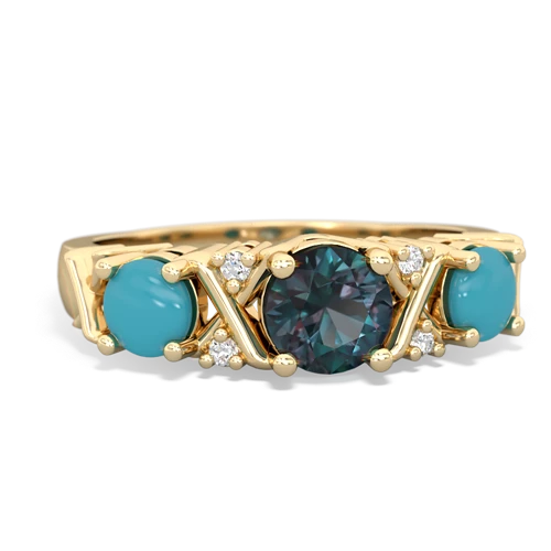 alexandrite-turquoise timeless ring