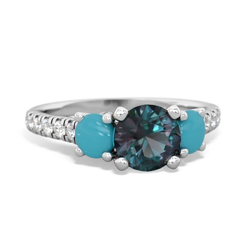 alexandrite-turquoise trellis pave ring